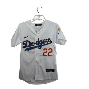 Nike Jersey LA Dodgers World Series Champions Clayton Kershaw #22 White Size M